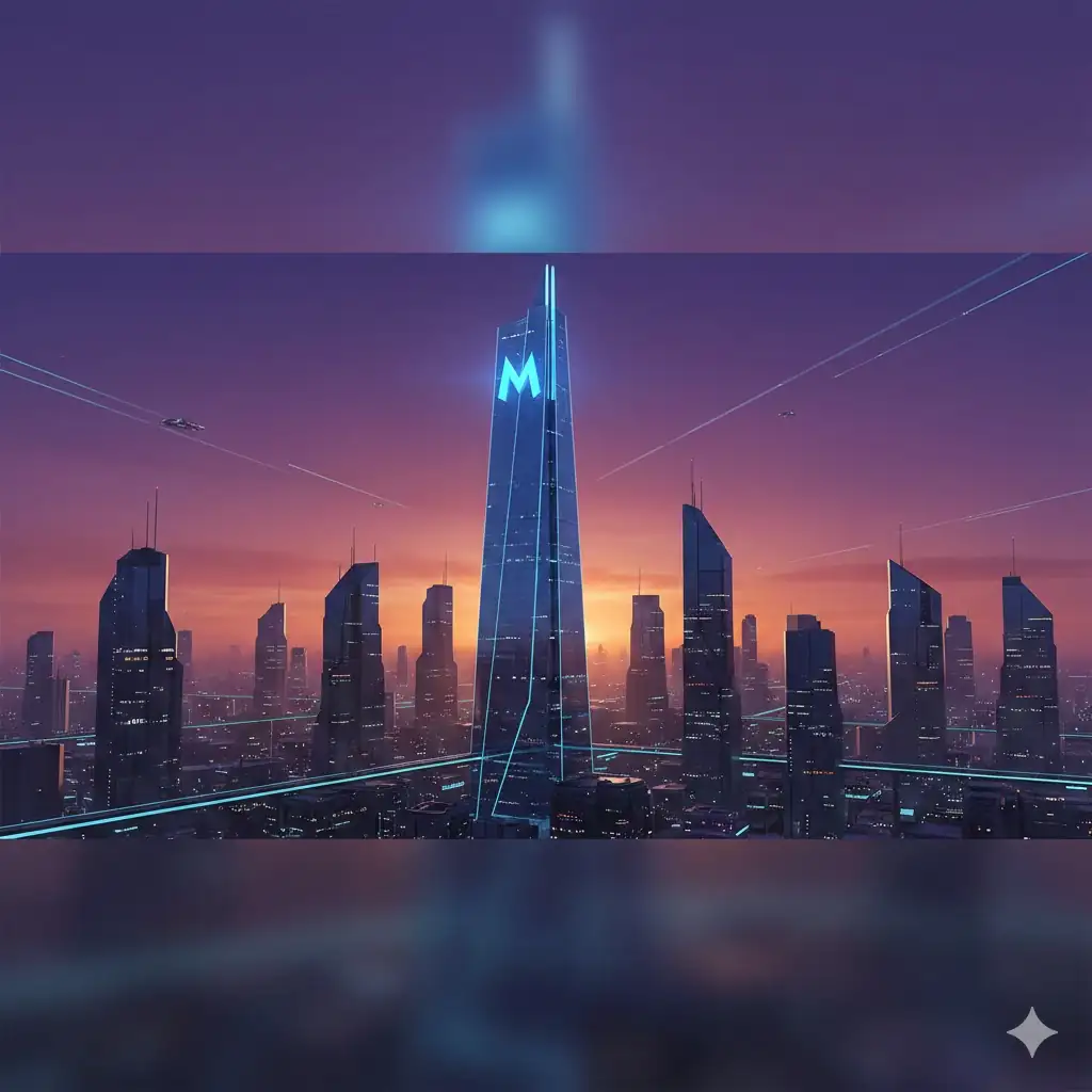 An atmospheric image symbolizing Meta Platforms' dominant and soaring market position.