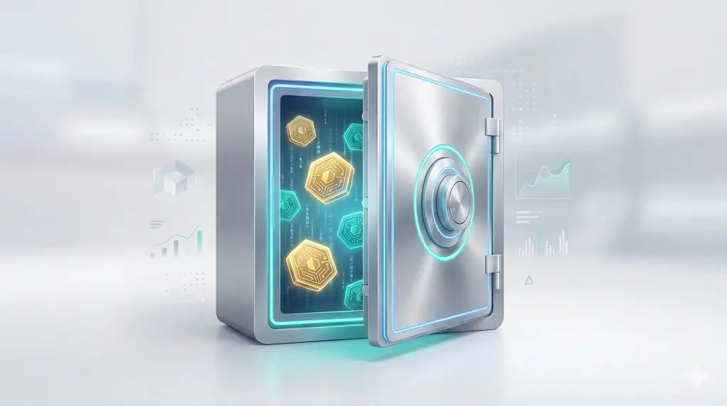 A header image showing a futuristic digital vault to represent institutional 'treasury' stability.