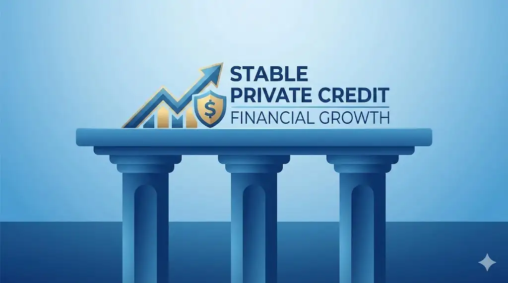Strong marble pillars supporting a platform of steady financial growth.