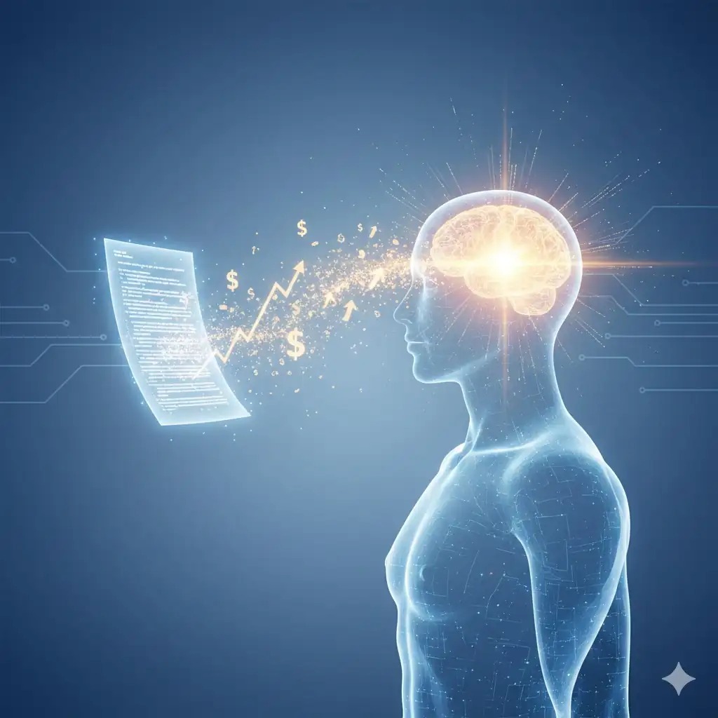 Conceptual illustration of a valuable bonus securing key AI talent.