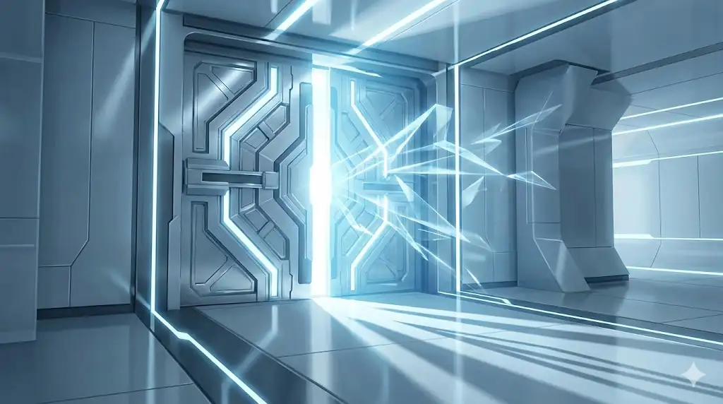 An atmospheric image of a corporate vault holding digital asset wealth.