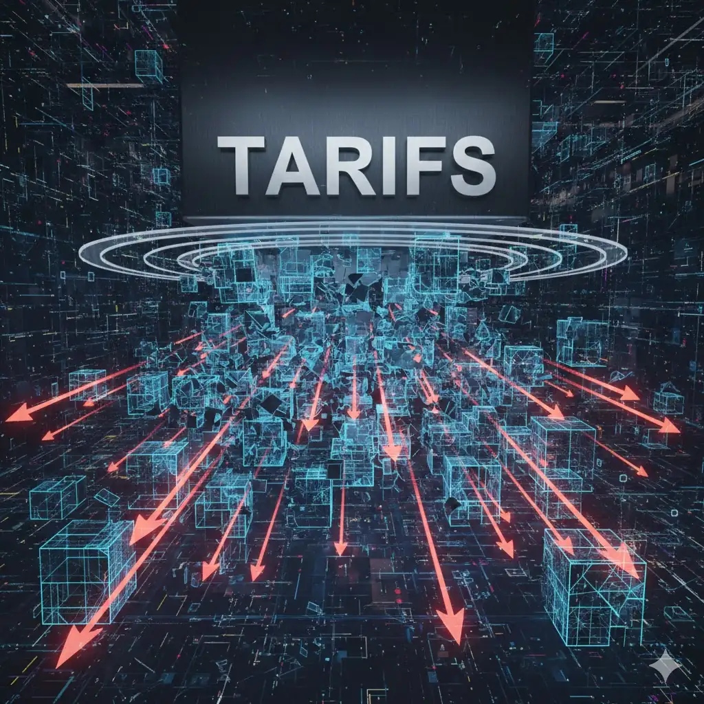 A conceptual visualization of digital asset markets under severe pressure and decline.