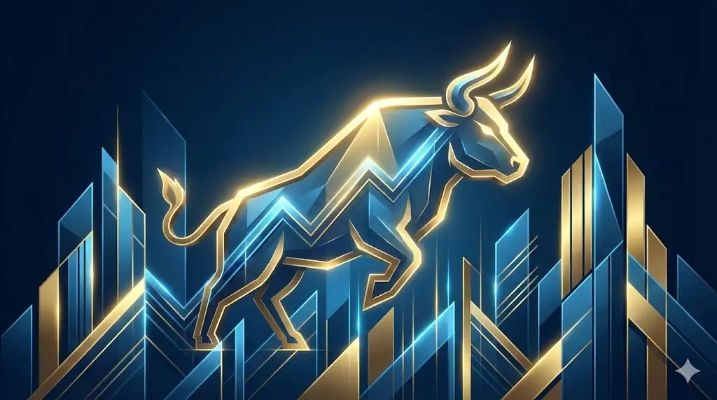 Abstract visualization of crypto market momentum and institutional power.