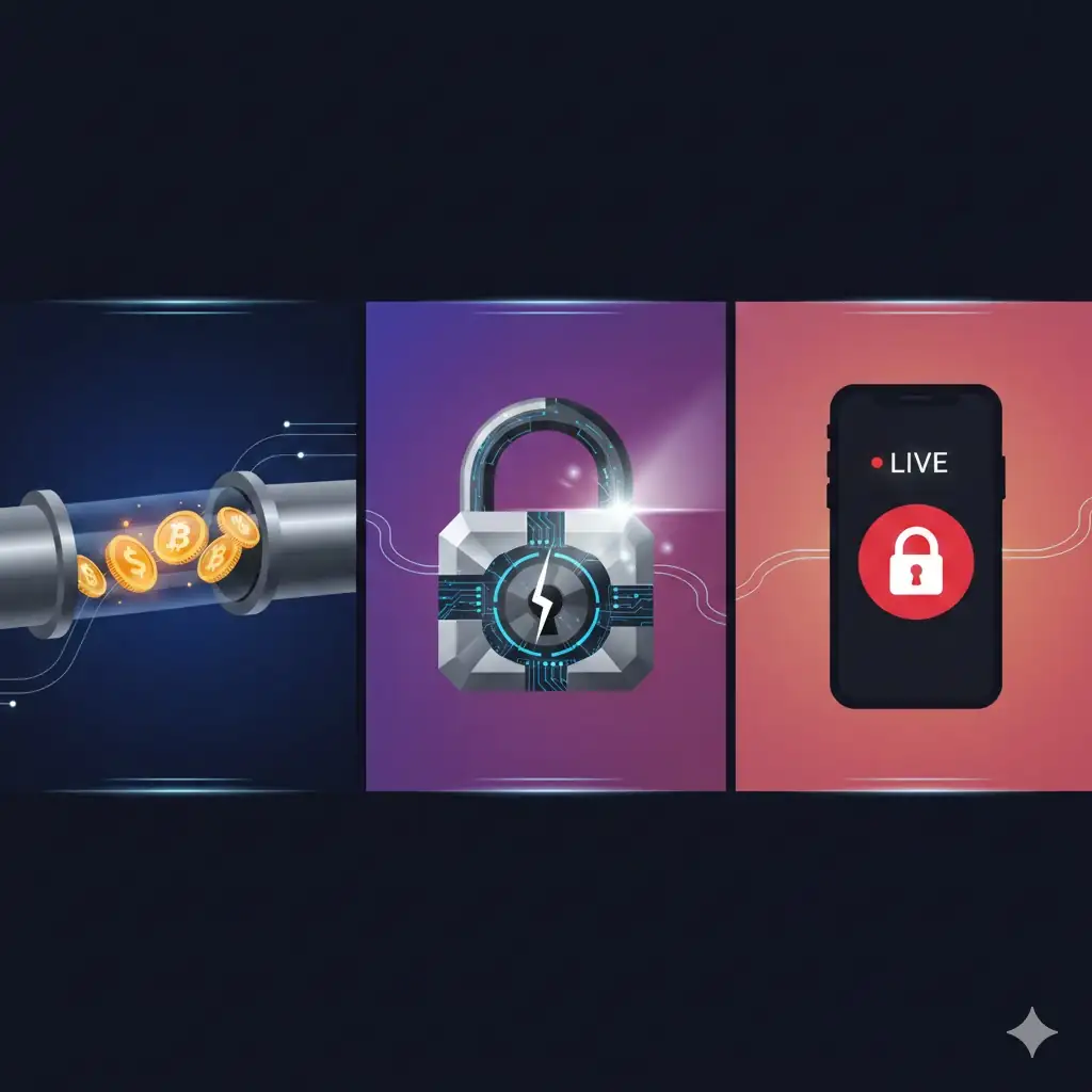 Conceptual header image representing the three main topics: energy finance, data privacy, and social media platform control.