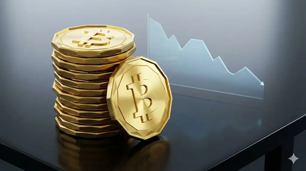 Conceptual image representing a corporate Bitcoin treasury accumulation facing market skepticism.