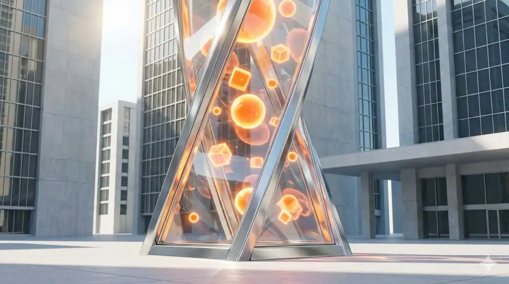 A conceptual image representing Bitcoin held as a powerful corporate treasury asset.