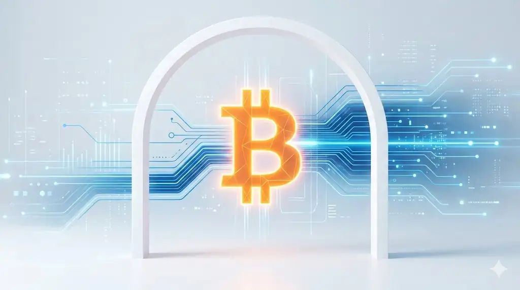 A conceptual header image showing the convergence of Bitcoin, AI, and new regulatory frameworks in clean, futuristic digital art.