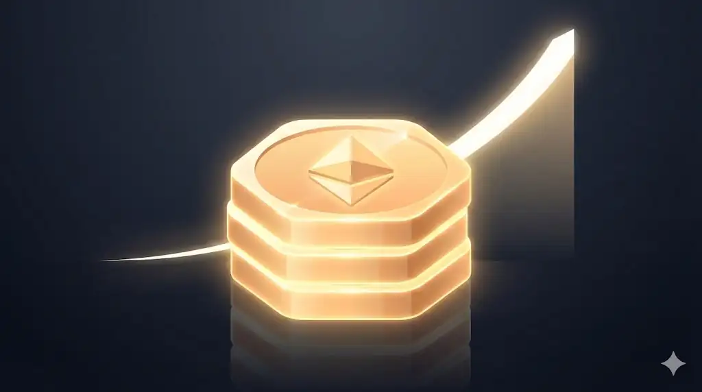 A conceptual image representing the growth and value of a corporate Ethereum treasury.