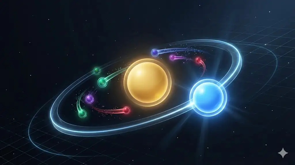A conceptual diagram illustrating capital rotation from Bitcoin to Ethereum and surrounding altcoins.