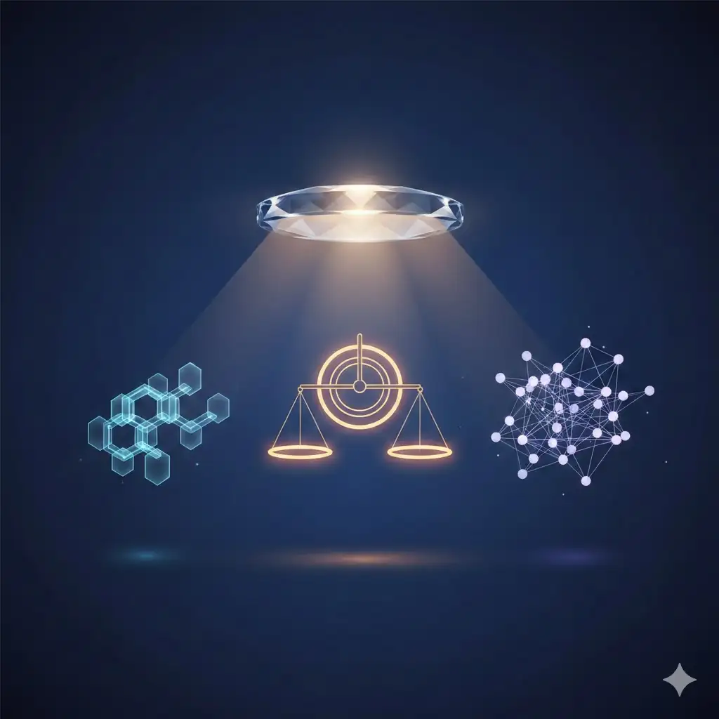 Abstract concept art representing clarity and guidance in a complex technological and financial landscape