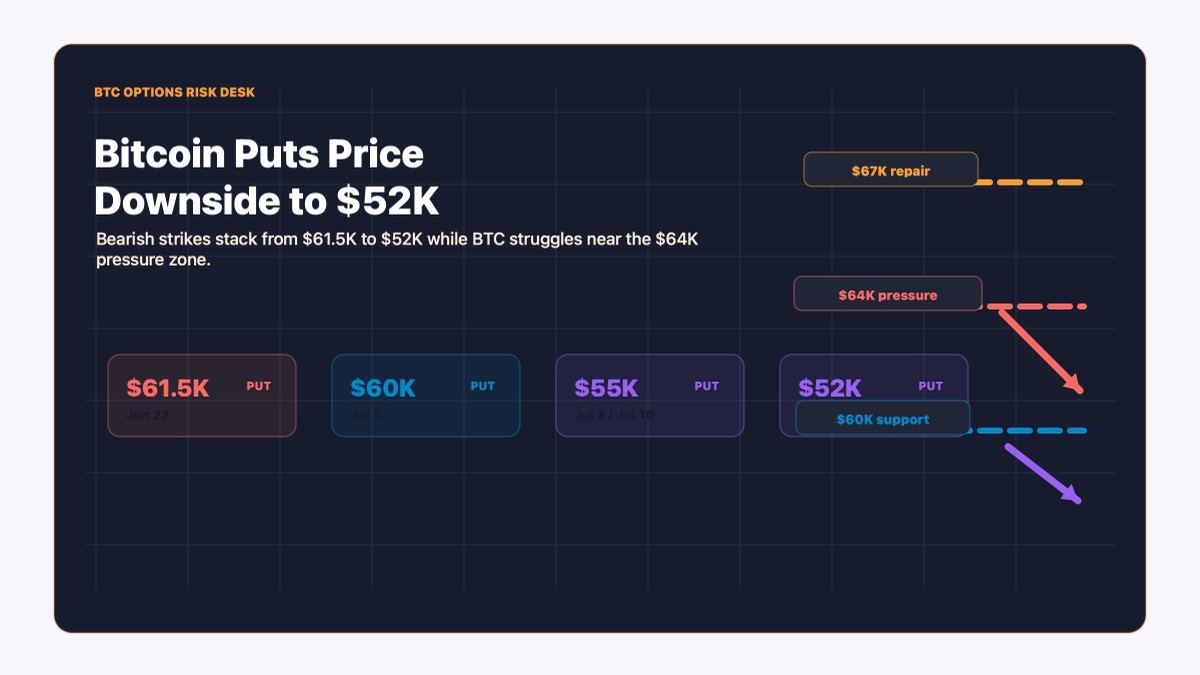Bitcoin Traders Buy Bearish Puts Down to $52K