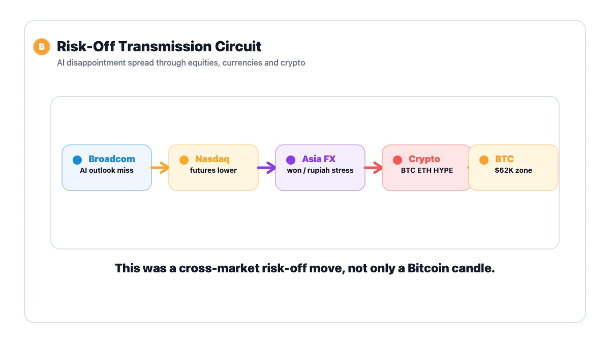 Bitcoin selloff risk transmission from AI trade unwind to Nasdaq KOSPI currencies and crypto