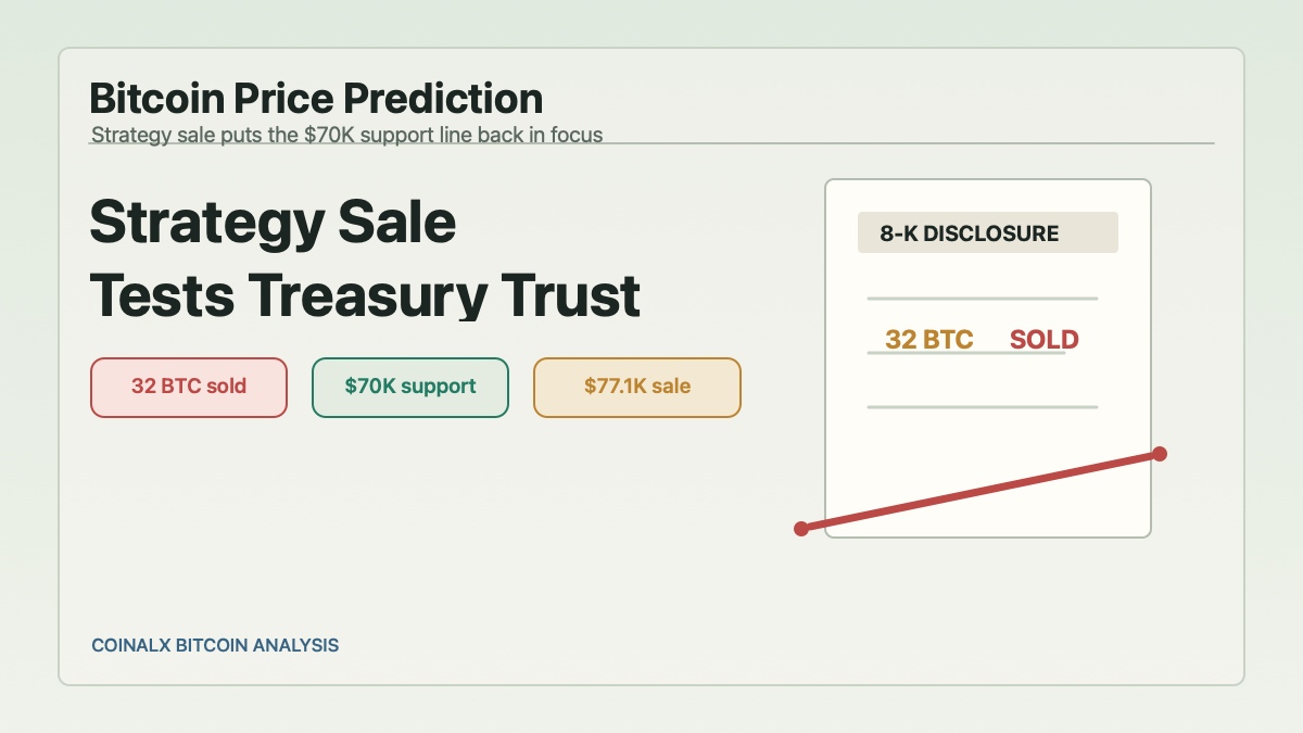 Bitcoin Price Prediction: BTC Tests $70K After Strategy Sale