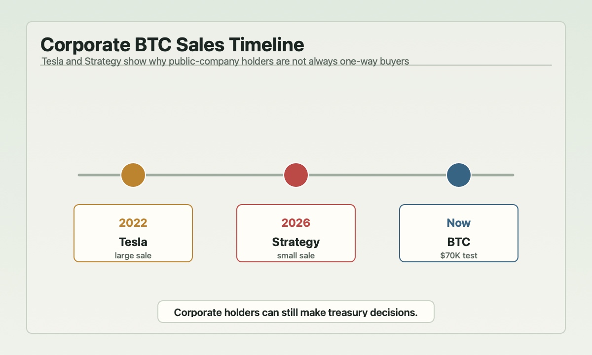 Tesla 2022 Bitcoin sale compared with Strategy 32 BTC treasury sale